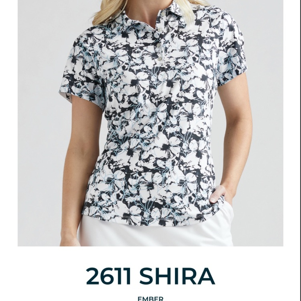 NWT Bermuda Sands Apparel Women's Floral Short Sleeve Top - Black and White.